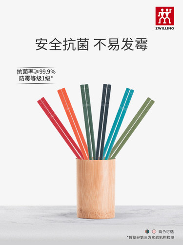 双立人筷子防霉套装防滑抗菌