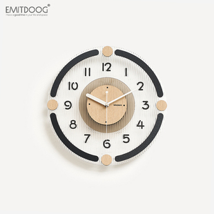 多一米免打孔现代简约钟表挂钟客厅奶油风创意时钟挂墙2026新款