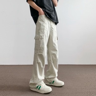 青少年痞帥cleanfit直筒褲 帽 男夏季 傘兵工裝 薄款 防曬休閑褲 褲 美式