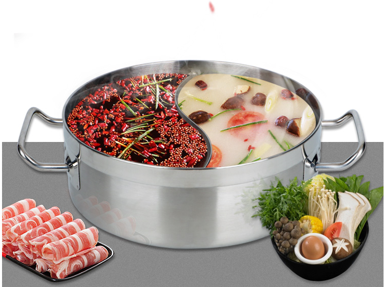 牛肉火锅盆汤锅 加厚汤锅 平底火锅
