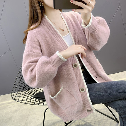 针织开衫春装女款2025新款上衣慵懒风韩版加厚高级感外搭毛衣外套