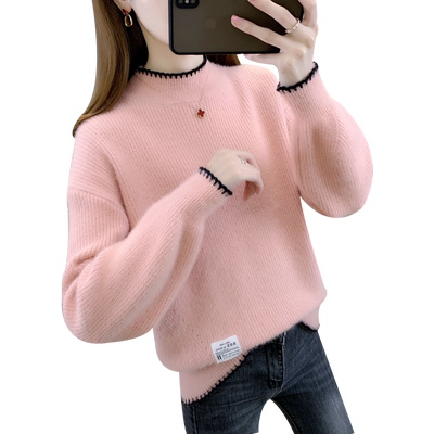 女士秋冬装新款水貂绒毛衣打底衫