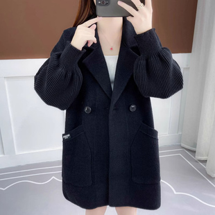 外套女2025新款爆款秋冬黑色时尚中长款上衣女遮屁股洋气毛呢大衣