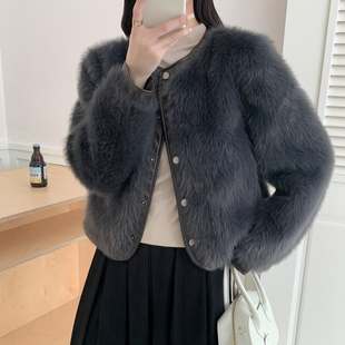 外套2026新款今年流行爆款女士仿皮草小香风短款皮毛一体毛毛上衣