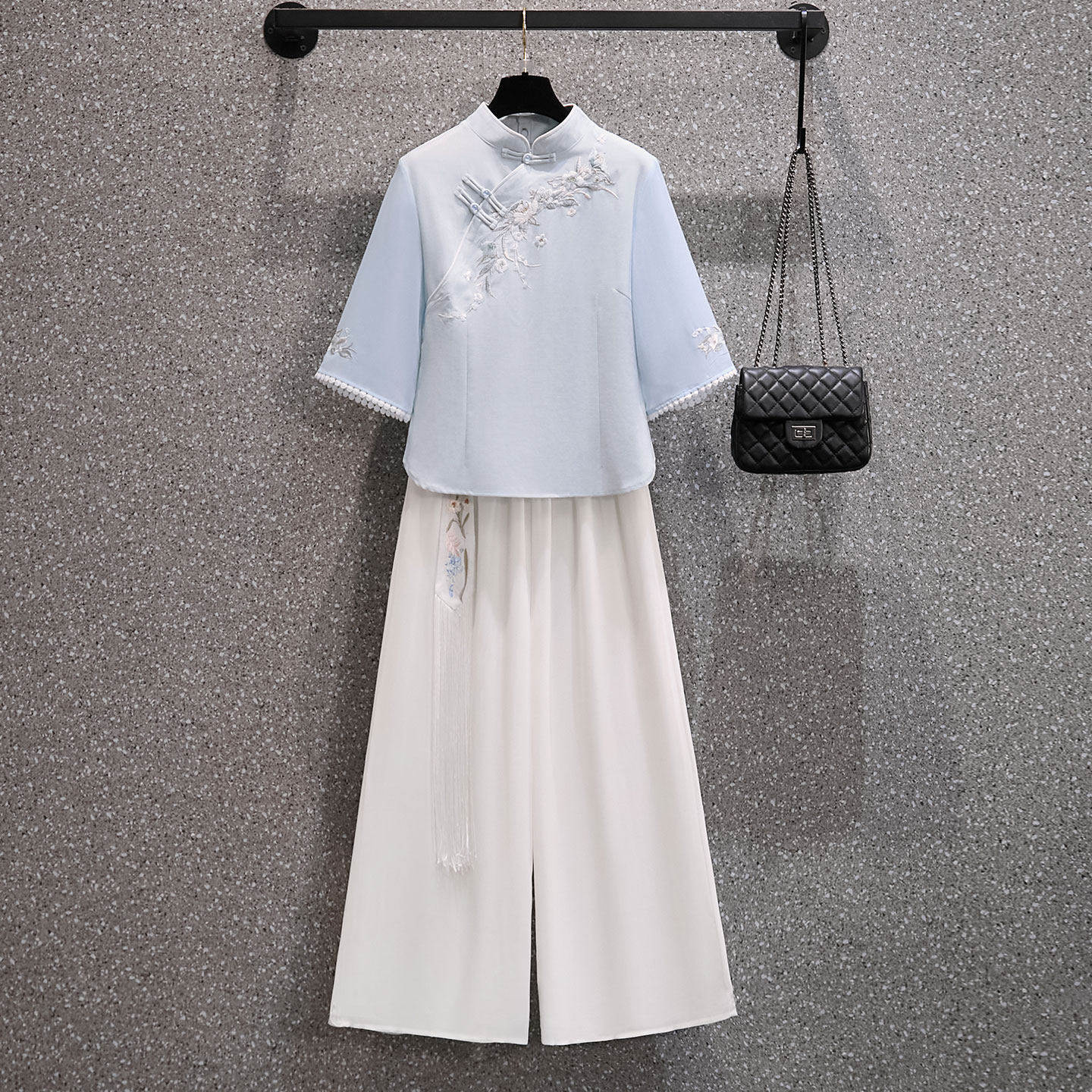 新中式茶艺师工作服女夏季茶馆茶楼员工制服旗袍养生馆SPA馆套装