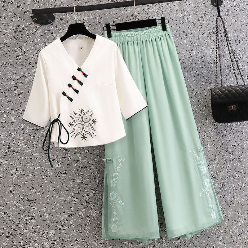 新中式汉服上衣民国学生服改良旗袍套装茶艺养生采耳师工作服装女