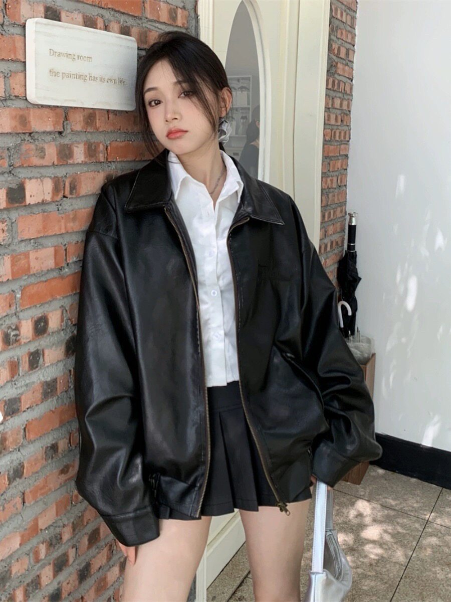 皮衣外套女款2026新款春秋季机车短款高级感黑色夹克港风韩版