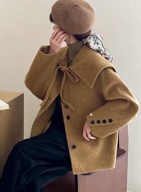 秋季外套女款双面羊绒大衣小个子2026新款韩版高端气质毛呢外套