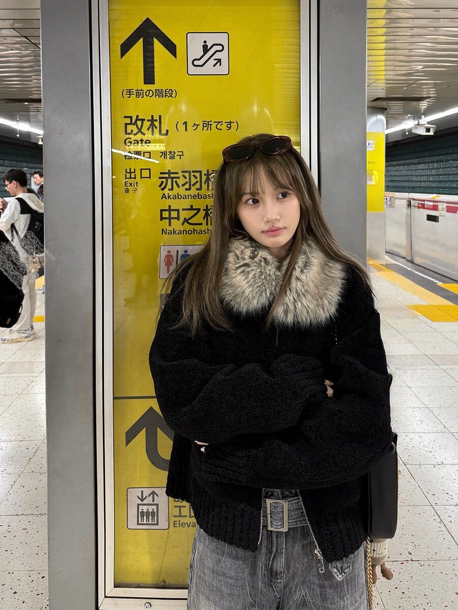 宽松显瘦毛呢大衣女2026冬季新款双面羊绒小颗粒羊羔毛外套