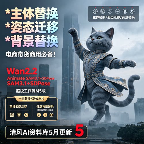 2026年5月新品Wan2.2-Animate 视频整合包Sam3+SDPose动作迁移