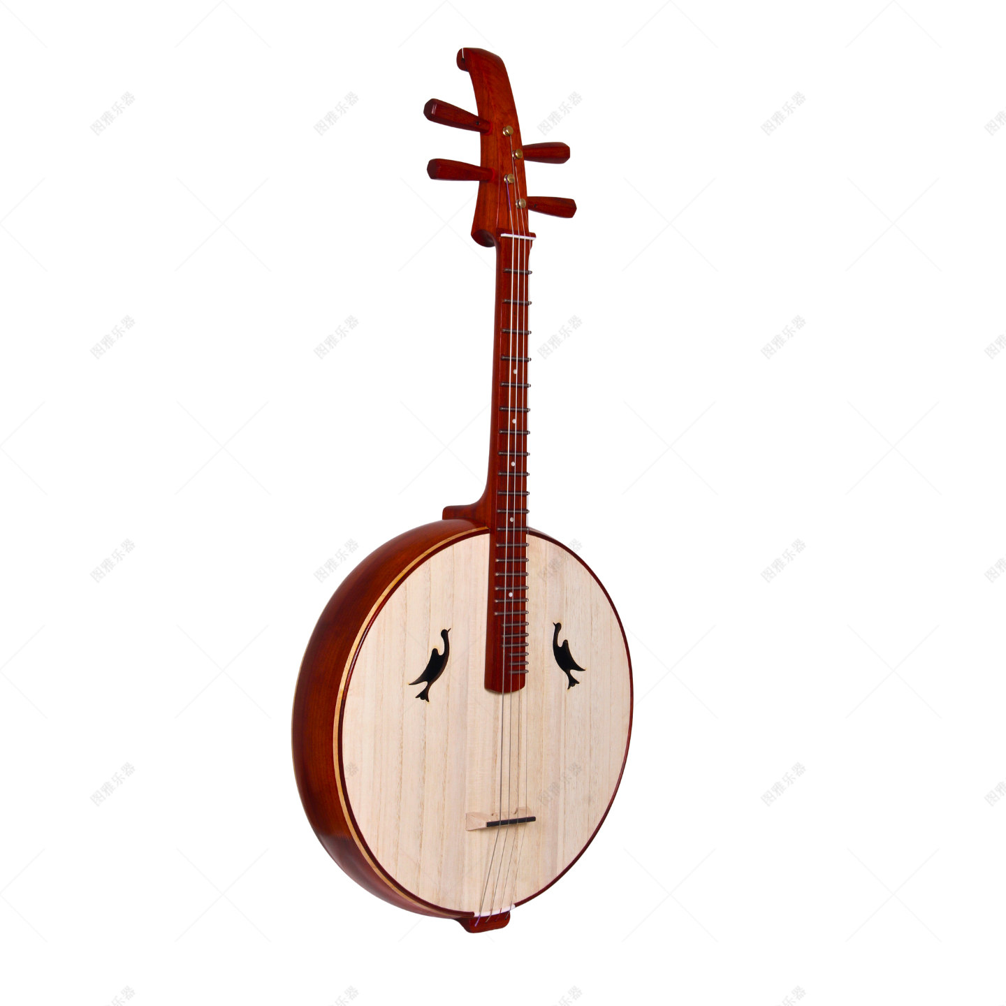 非洲紫檀木专业演奏大阮乐器手工制作钢品小鸟音孔直头6522DRT-A