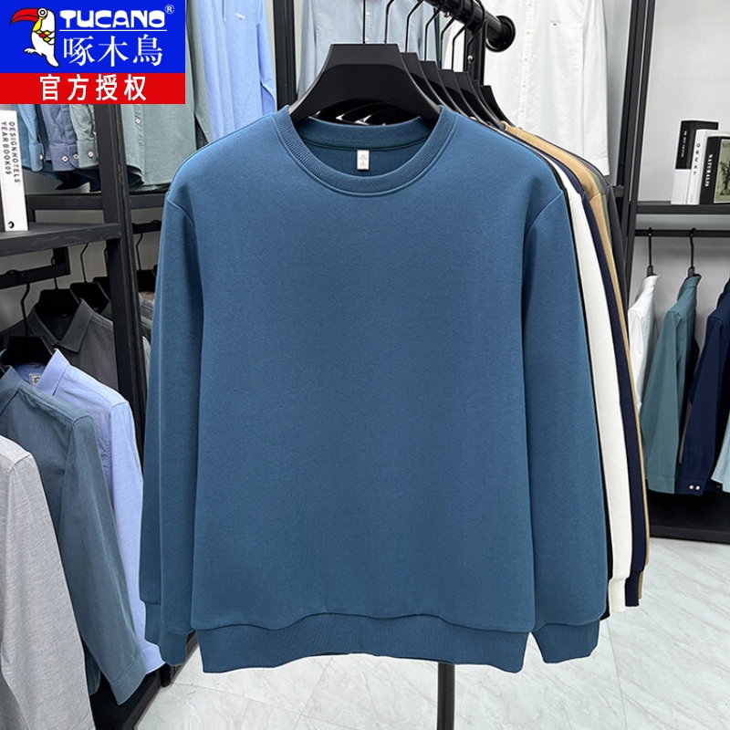 男士长袖T恤落肩款圆领卫衣春秋外穿无领打底衫体恤2025春款上衣