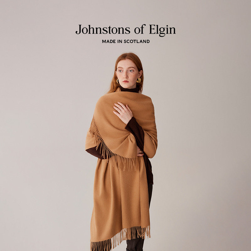【特享55折】Johnstons of Elgin经典纯色羊绒披肩礼盒 纯色&格纹