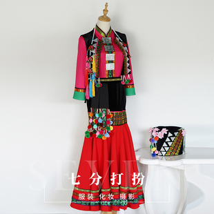 全国可租阿昌族布依族女56个少数民族演出服民族盛装走秀服装租赁