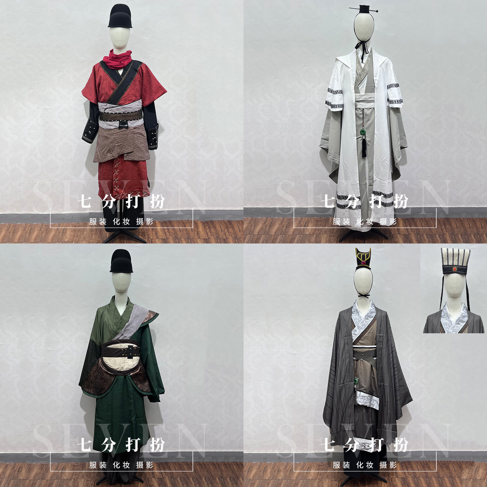 出租三国演义演出服张飞关羽诸葛亮刘备原版服装男古装汉服装租赁