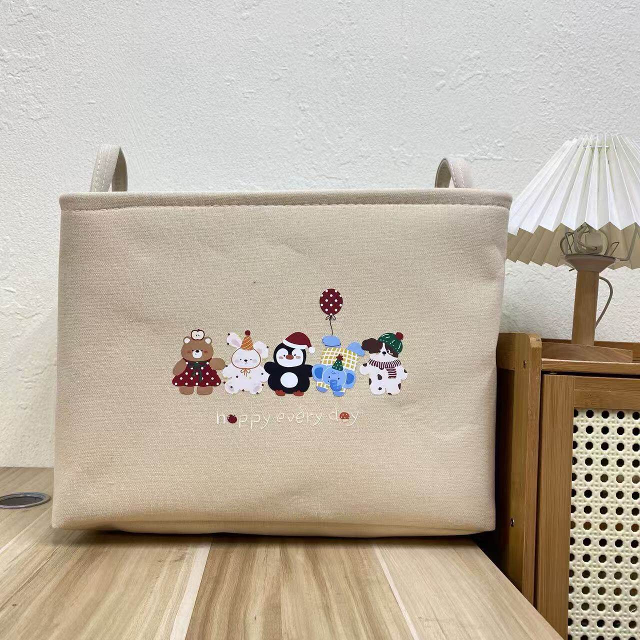 【40X30X30高】加厚40L开口企鹅小熊微瑕可折叠玩具衣服收纳筐