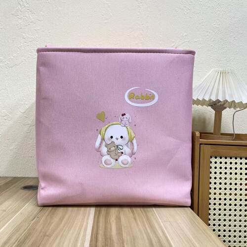 【40X35X40高】加厚60L束口粉气泡兔防潮可折叠玩具整理收纳筐
