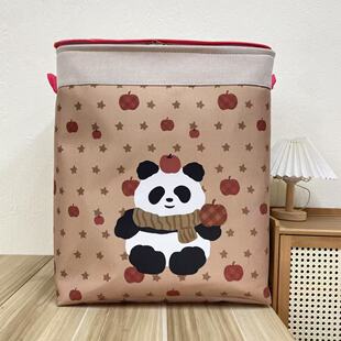 带盖 苹果熊猫拉链款 防潮收纳袋120L被子收纳筐 50X40X60高