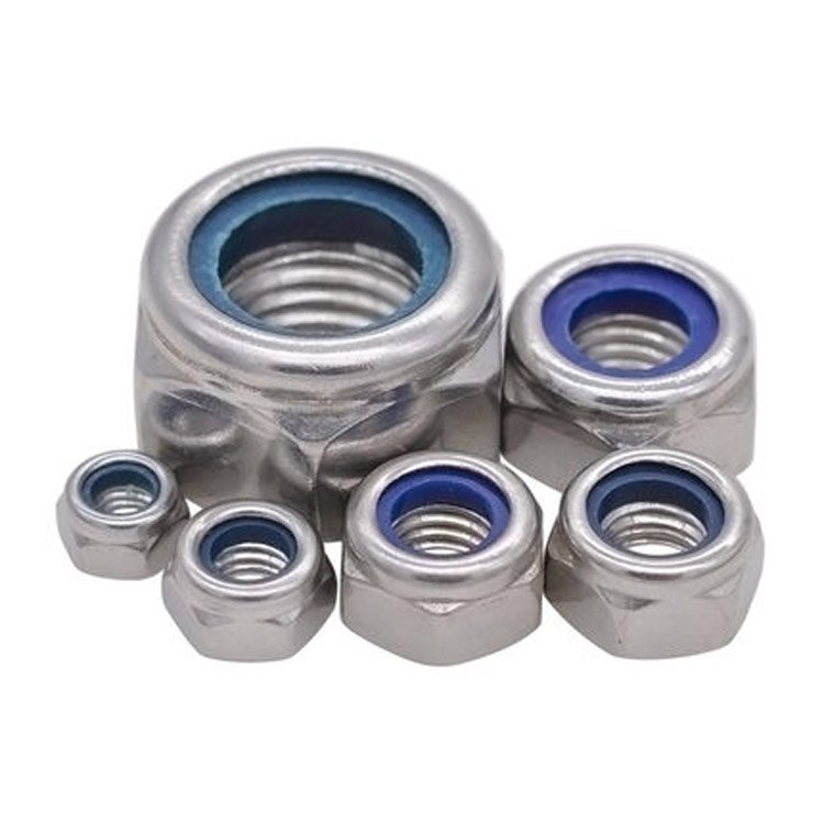 10个 M2 M3 M4 防松螺母 自锁螺帽 镀镍尼龙锁紧防滑螺丝母