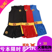泰拳武术表演练功休闲套装 散打服拳击训练男女成人儿童短裤 包邮