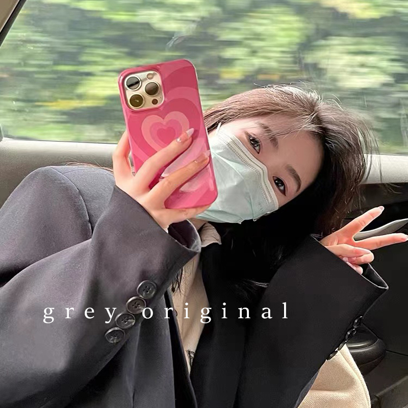 ins甜美粉色少女爱心XR适用iPhone12手机壳苹果13Pro Max软11壳7/8plus高级感xs/max苹果13的女款11保护套se2