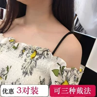 Dây đeo vai đồ lót trường trung học cơ sở 3 cặp trong suốt thời trang nữ dây trong suốt corset mẫu áo thun học sinh trung học lỏng lẻo - Vai tráng day áo lot soi bun