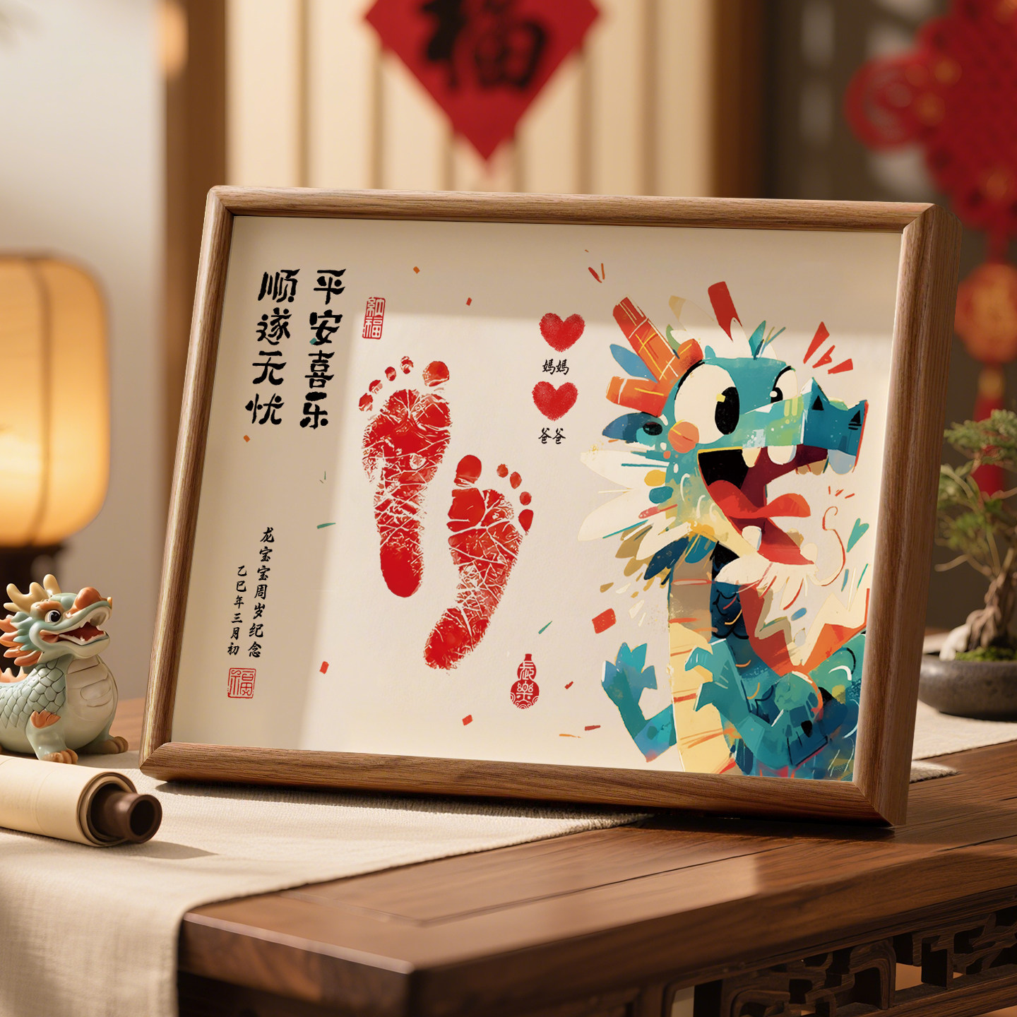 龙宝宝周岁手足印小孩生日满月百天手脚印纪念品相框抓周仪式道具,玩具/童车/益智/积木/模型,手脚印,淘宝优惠券,粉丝福利购,淘宝优惠卷