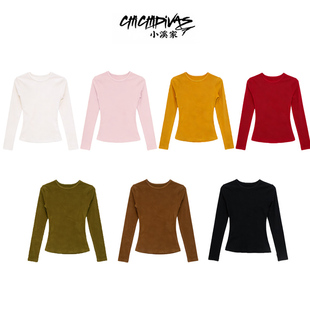 (小溪家)巨暖和巨舒服加厚冬季版高弹力圆领长袖善舞打底衫