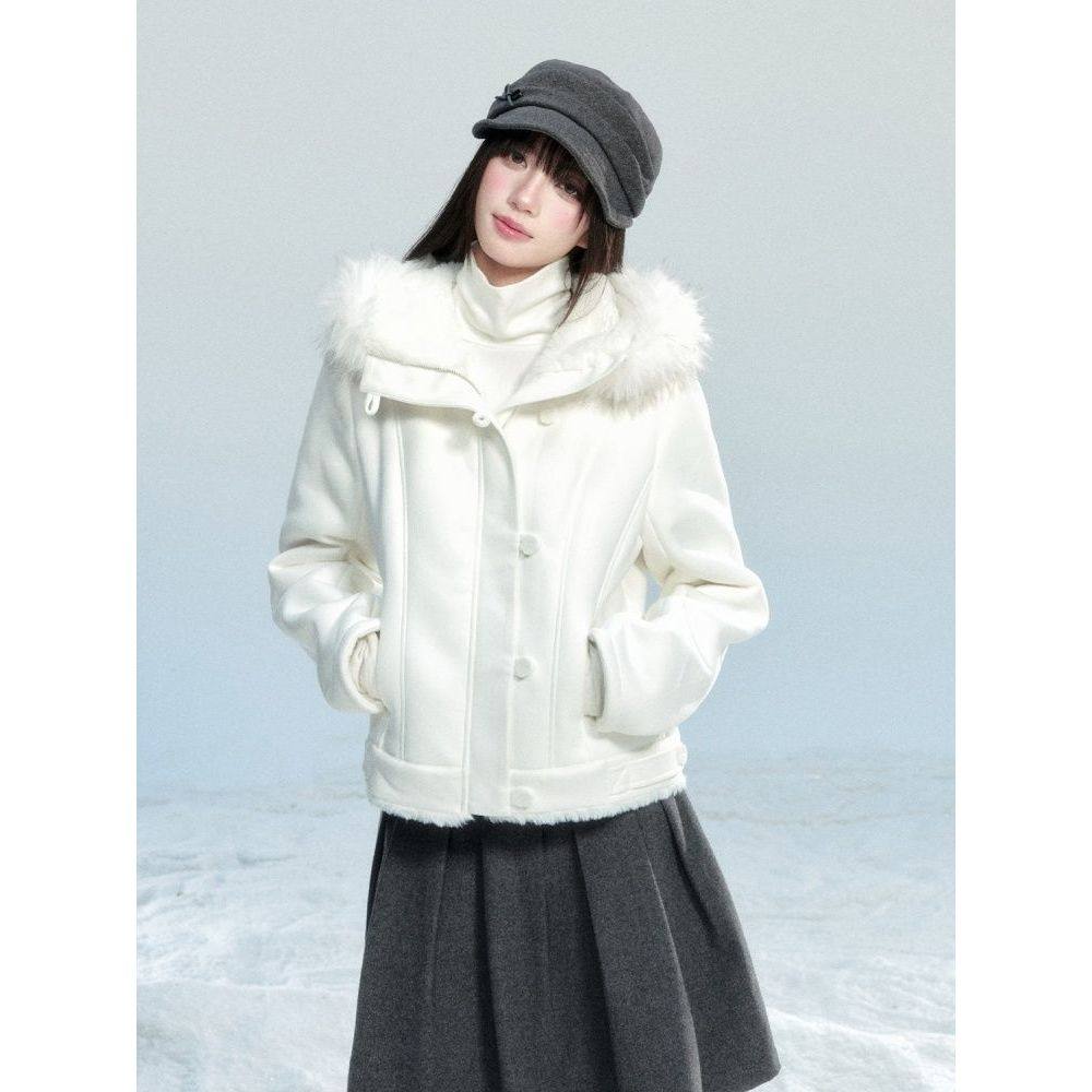 【冬日融雪】韩系淑女风外套冬季新款温柔时尚简约休闲风减龄上衣,女装/女士精品,短外套,淘宝优惠券,粉丝福利购,淘宝优惠卷