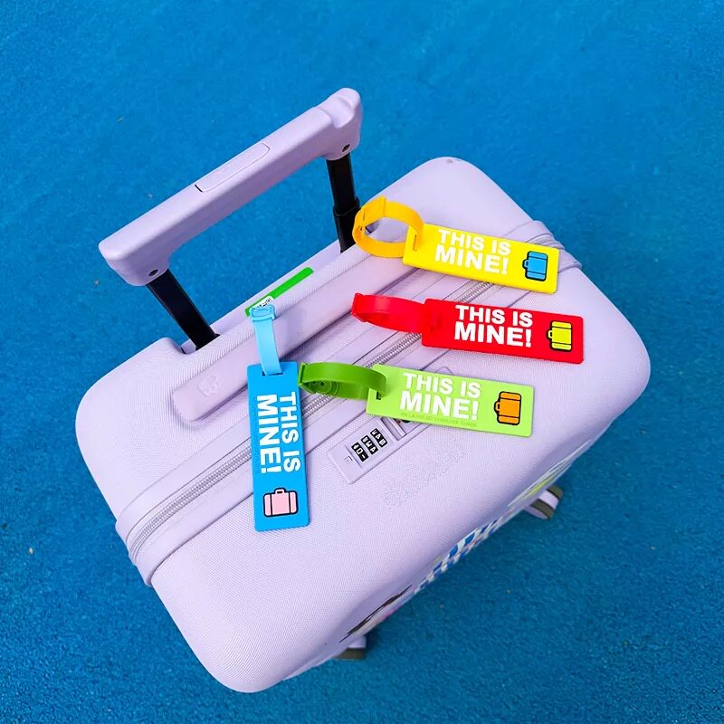 行李牌可爱卡通硅胶行李箱彩色旅行姓名标签识别出行防拿错了英语