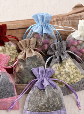 香包空袋子车用防虫透明网纱麻布袋薰衣草艾叶驱蚊香包袋