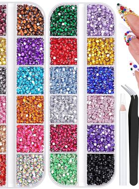 5000Pcs Small Resin Rhinestones for Nail Art, Colorful Rhine