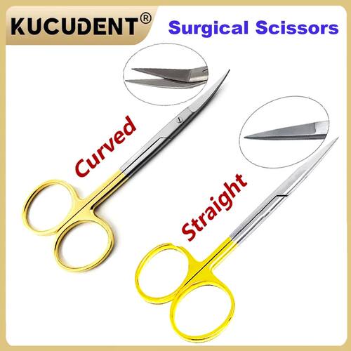 1PC Dental Surgical Scissors Stainless Steel Straight Curved