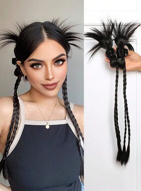 2Pcs/Set Wig Hair Synthetic Claw Clips Ponytail Hair Accesso
