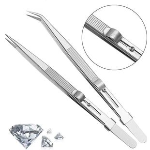 Steel Slide Stainless Tweezers Jewe lock Antistatic