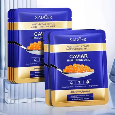 5/10pcs Caviar Hyaluronic Acid Moisturizing Facial Masks Bri