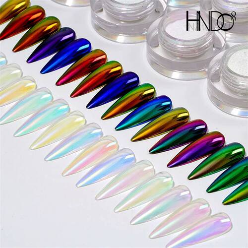 New 16 Colors Aurora Chrome Powder Nail Glitter Rubbing Pigm