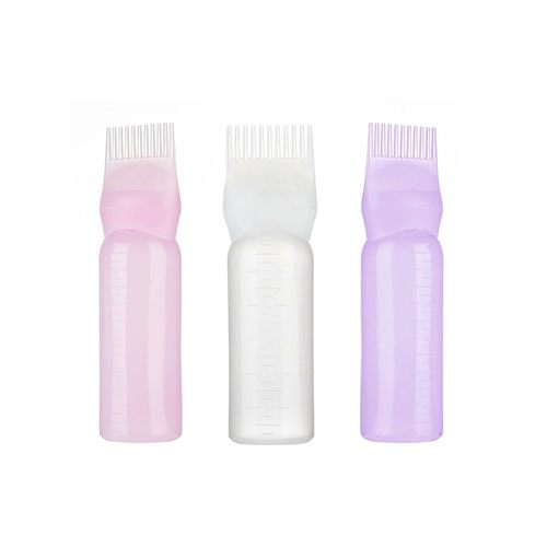 120ml Hair Dye Refillable Bottle Applicator Comb Multicolor