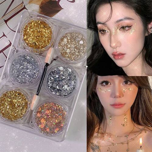 Sequined Gel Eyeshadow Glitter Palette Diamond Eye Makeup Ha