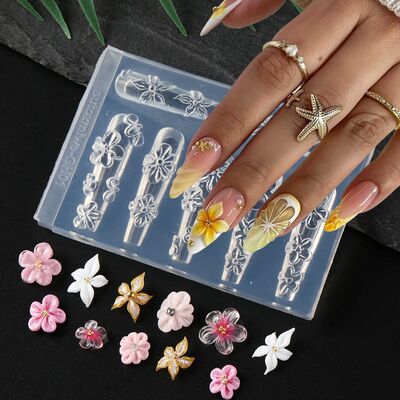 Blossom Flower 3D Nail Silicone Nail Carving Mold  Lily Cher