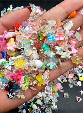 50pcs Bulk Resin Nail Charms Kawaii Accessories Cute Bear Bo
