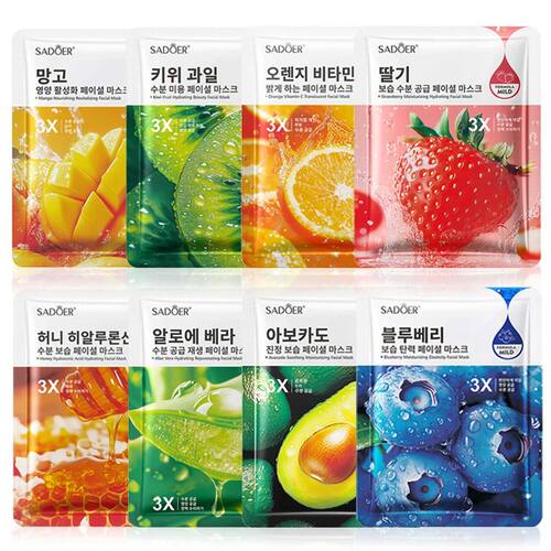 8pcs/set Fruits Face Mask Anti Wrinkle Beauty Facial Moistur