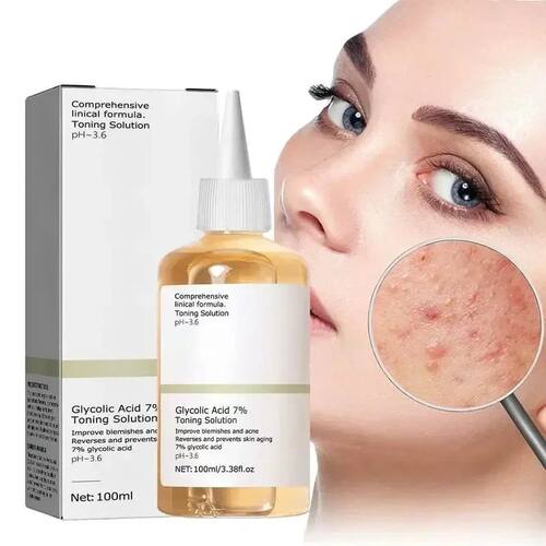 Glycolic Acid 7% Toning Facial Solution Skin Care Lighten Po