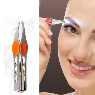 With LED Lamp Clip Eyebrow Tweezers Makeup Beauty Tools Hair