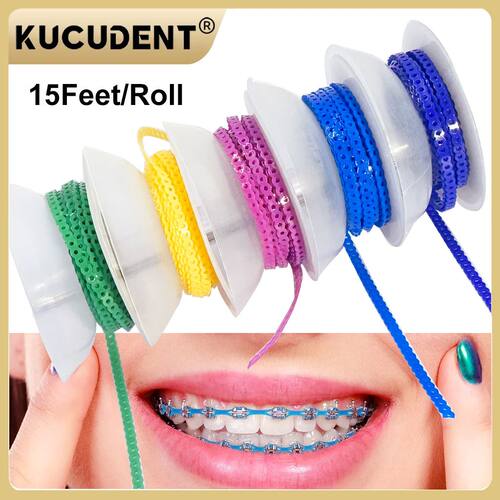 4.57m/Roll Dental Orthodontic Power Chain Elastic Rubber Ban