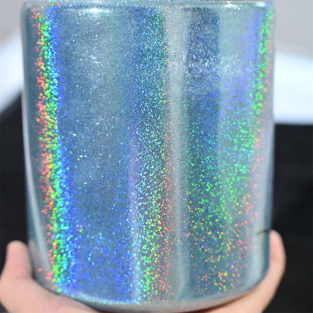 50g/Bag 0.2mm Holographic Laser Silver Glitter Powder 1/128 - 实物图