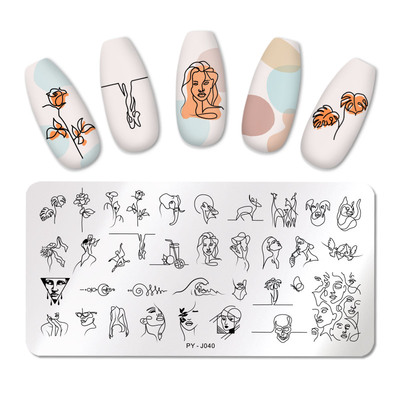 Nail Stamping Plates Line Pictures Nail Art Plate Stainless