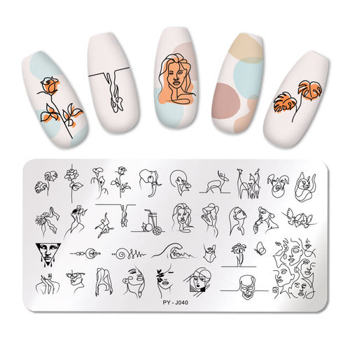 Nail Stamping Plates Line Pictures Nail Art Plate Stainless