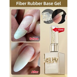 1pc 15ml Fiber Rubber Base Gel Nail Polish Starter Pure Soak