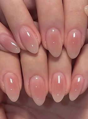 24pcs Simple Almond False Nails Sets Blush Design Press on N